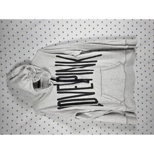 Victorias Secret Pink LOVE Grey Hoodie Sweater Jacket Y2k SMALL fleece